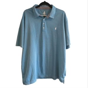 Johnnie-O XXL Polo Electric Blue Stripe Men's XXLarge Prep-formance Short Sleeve
